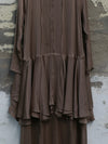 Mutedance 25 Autumn/Winter Flower-dyed Silk Round Neck Layered Long Sleeve Dress MD-MD25FW85-sand (MD25FW84)